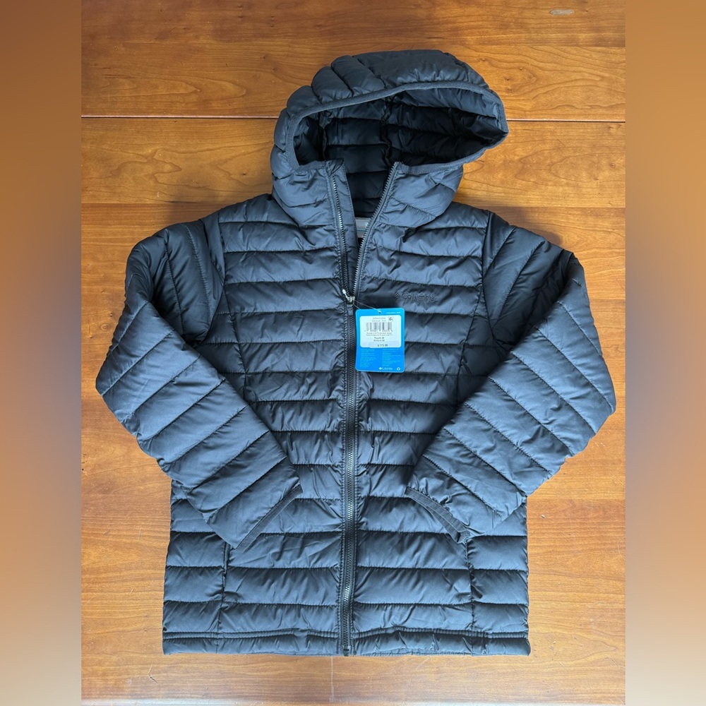 Columbia Big Boys Omni Heat  Black Hooded Puffer Jacket